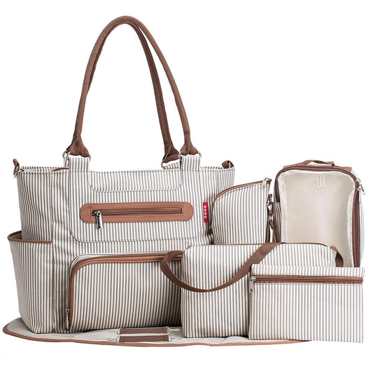 White Large Capacity Diaper Bag