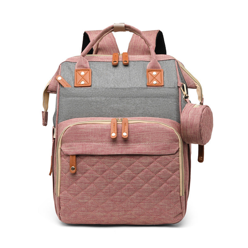 Pink & Gray Nappy Bag Multifunctional Portable Storage