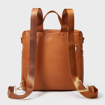 Brown Cross-Border PU Mommy Backpack