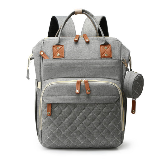 Light Gray Nappy Bag Multifunctional Portable Storage